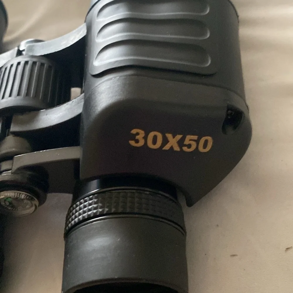 KOLE Imports Black Binoculars with Case and Compass NWOT